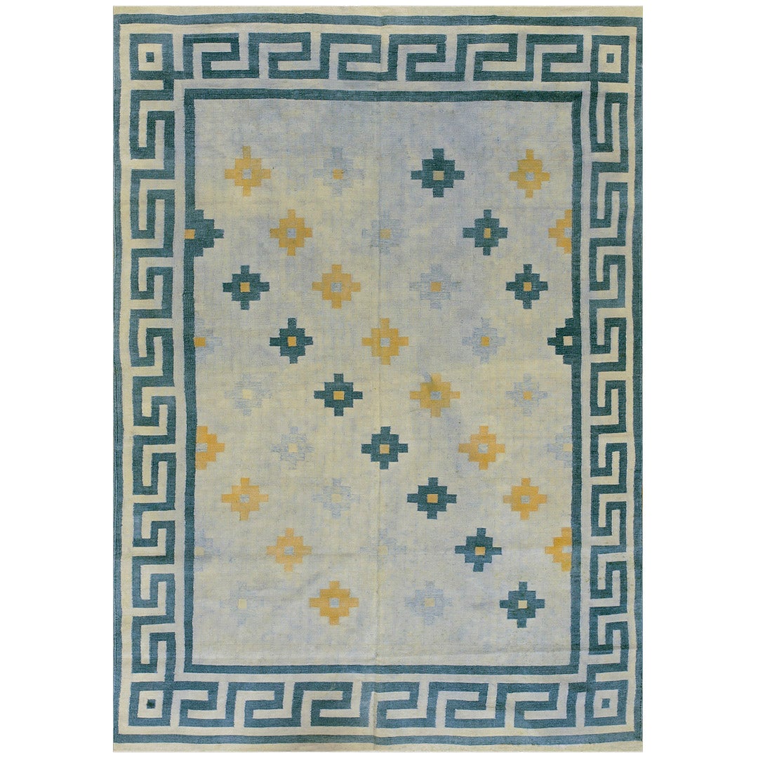 Antique Indian Dhurrie Rug 4'9" x 6'8" For Sale