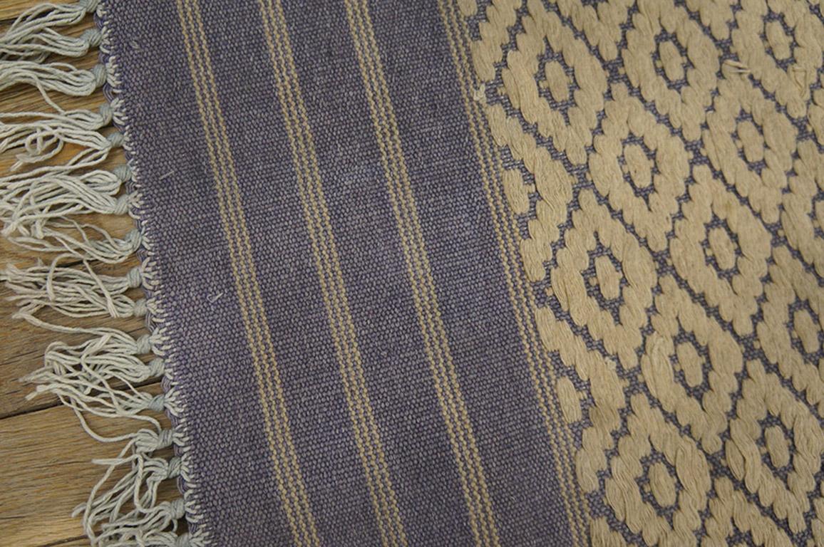 Début du 20ème siècle Tapis Dhurrie en coton de l'Inde du Nord du début du 20e siècle ( 5'9