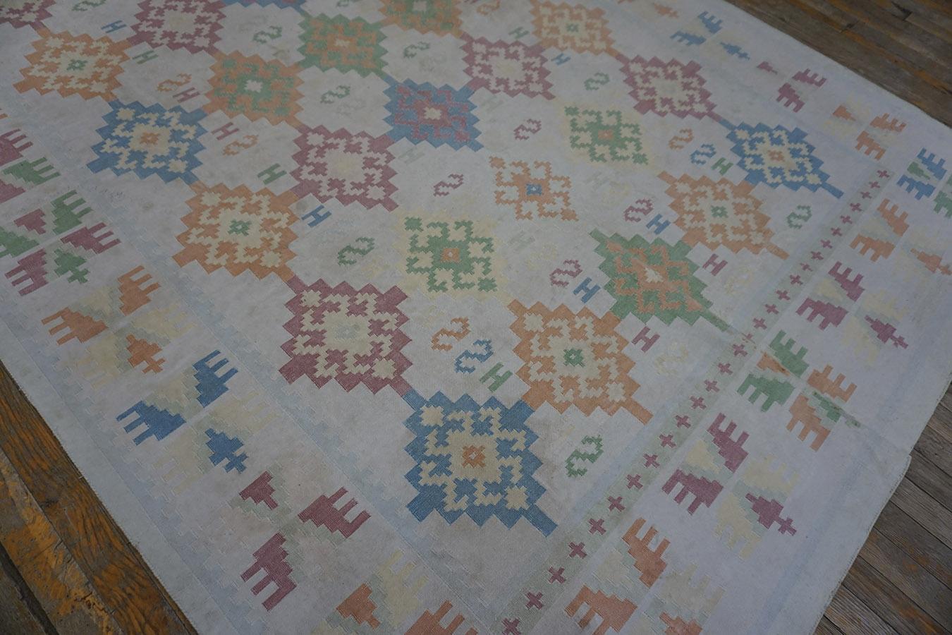 Indischer Dhurrie-Teppich aus Baumwolle des frühen 20. Jahrhunderts ( 6' x 9' - 183 x 274) im Angebot 1