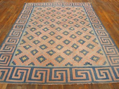 Indischer Dhurrie-Teppich aus Baumwolle aus den 1930er Jahren ( 6' x 8' 6" - 183 x 260 cm)