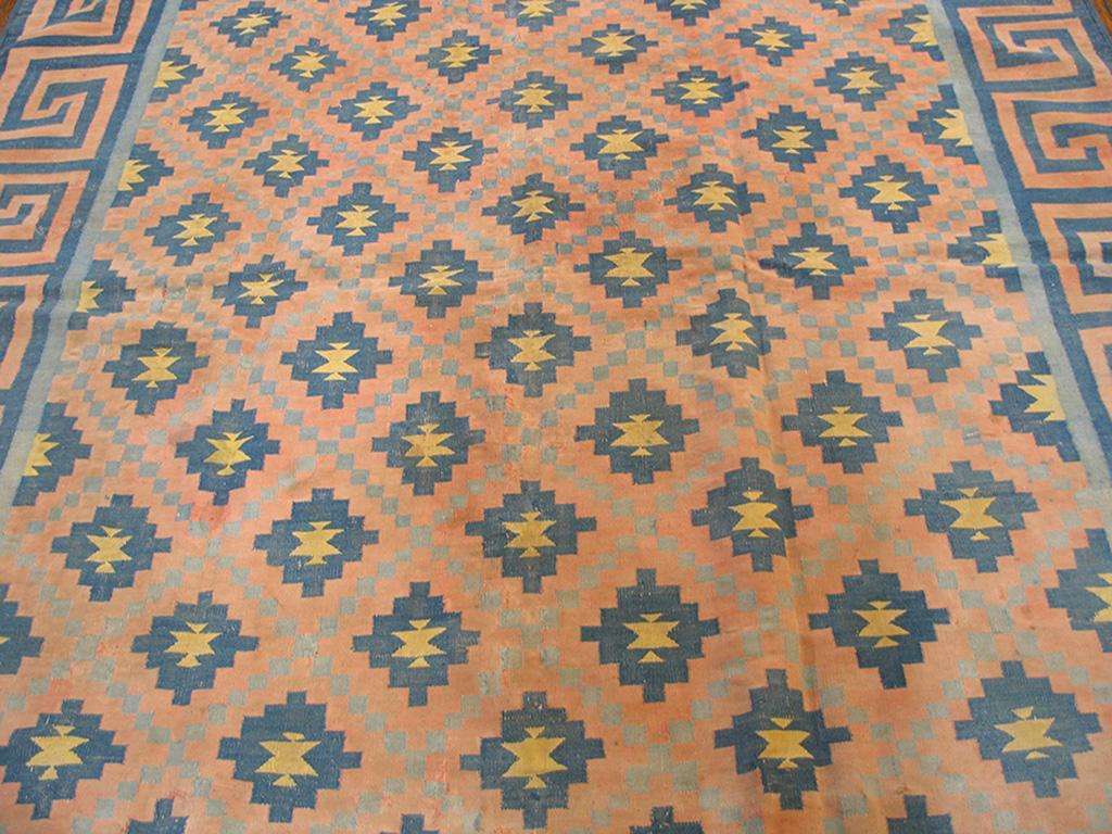 1930s Indian Cotton Dhurrie Carpet ( 6' x 8' 6