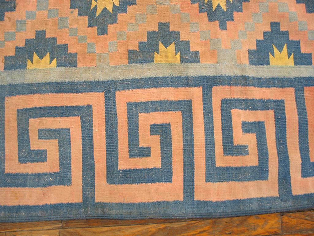 Early 20th Century 1930s Indian Cotton Dhurrie Carpet ( 6' x 8' 6