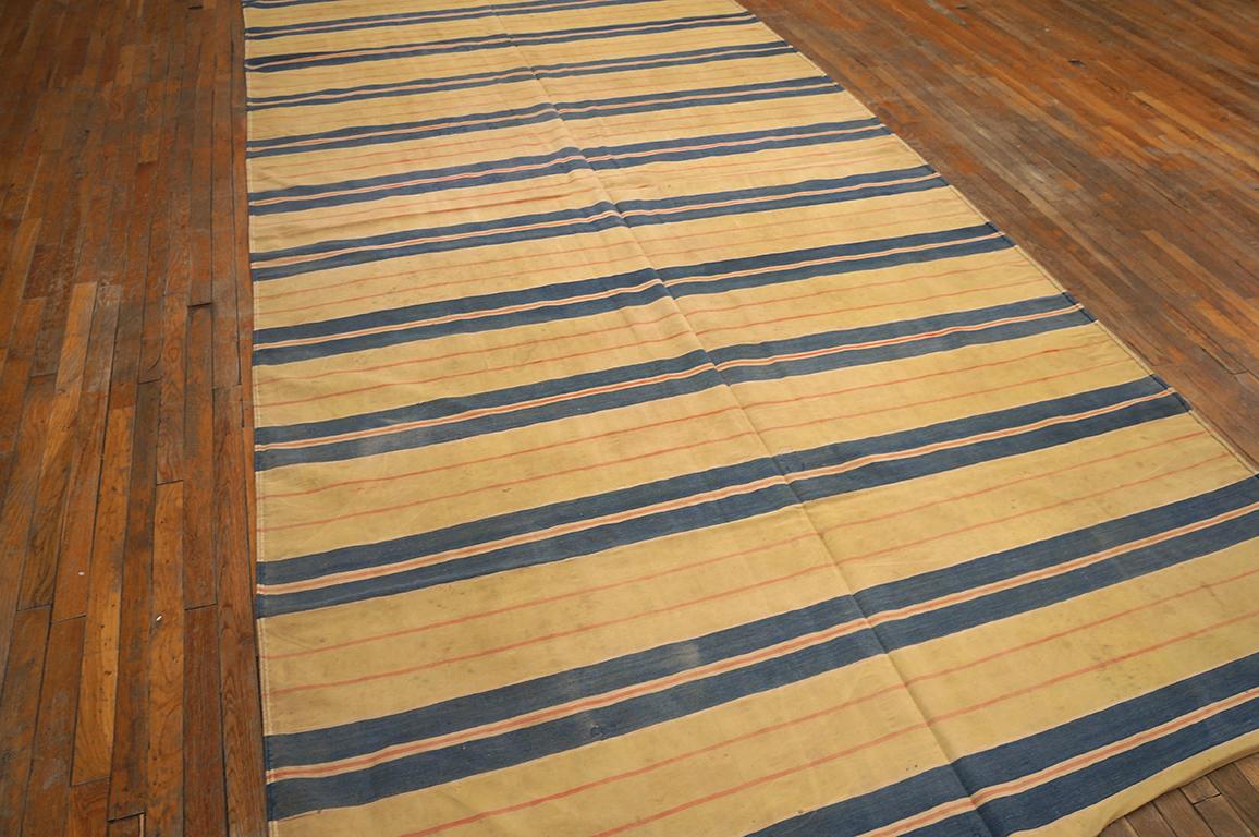 Antiker indischer Dhurrie-Teppich aus Baumwolle, 2,25 m x 3,35 m, antik im Zustand „Gut“ im Angebot in New York, NY