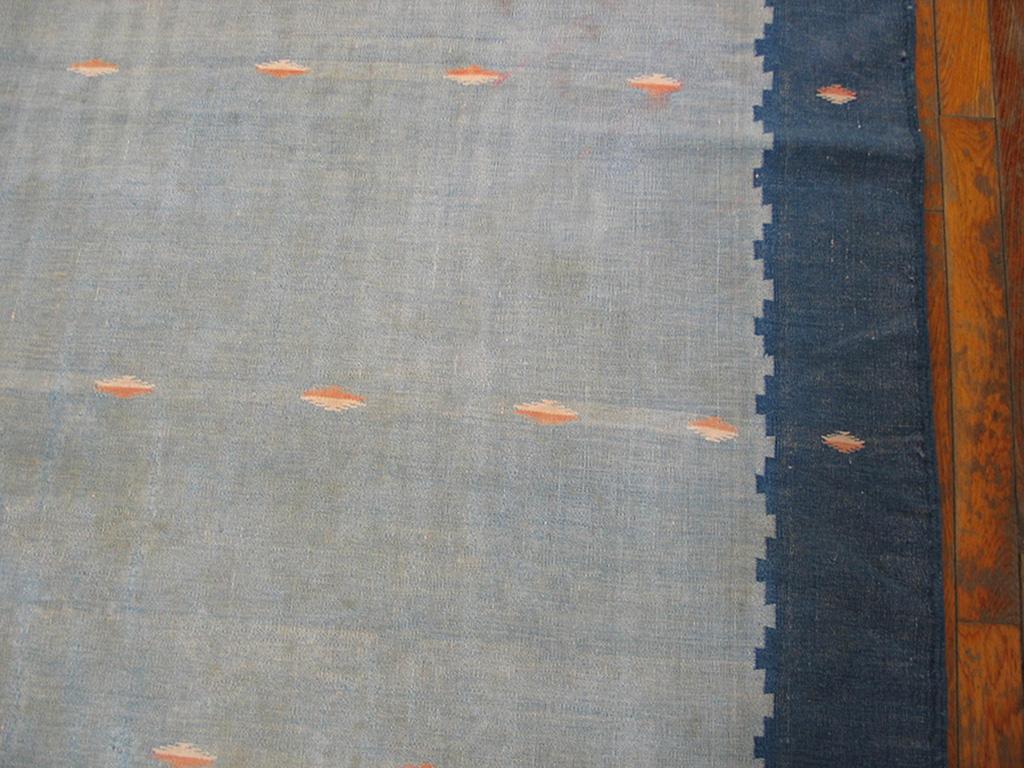 Mid-20th Century Mid 20th Century Indian Cotton Dhurrie Carpet ( 7' x 14'6