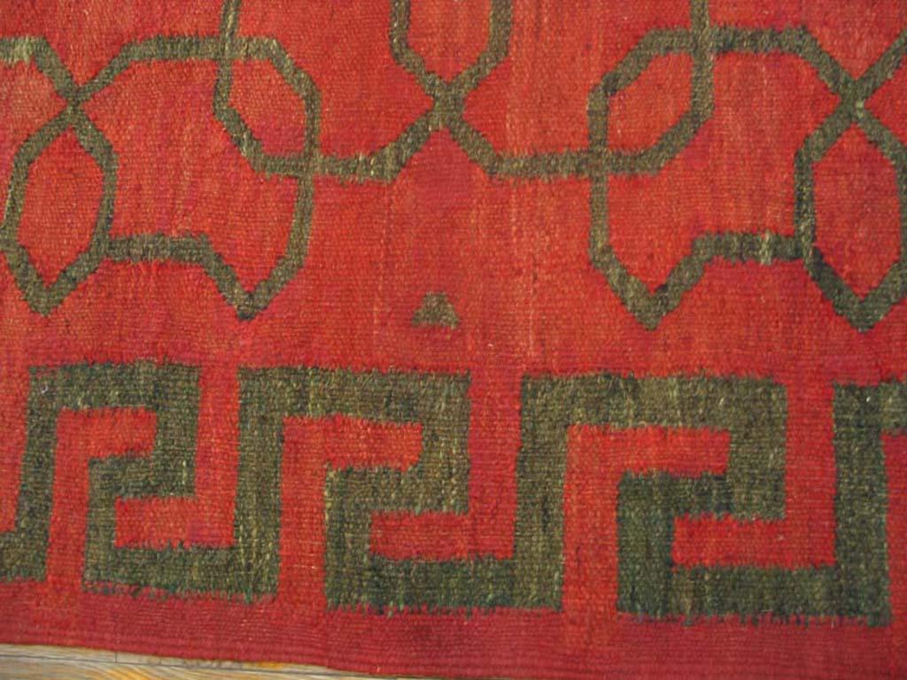 Early 20th Century Indian Woolen Dhurrie Carpet ( 7'3