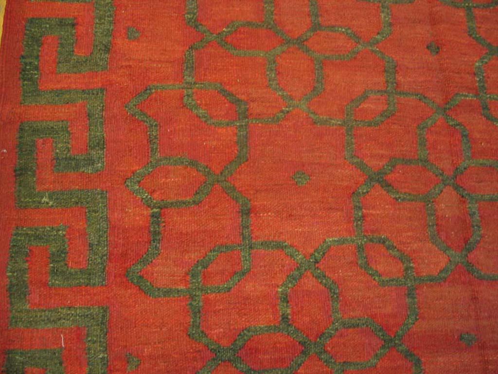 Early 20th Century Indian Woolen Dhurrie Carpet ( 7'3