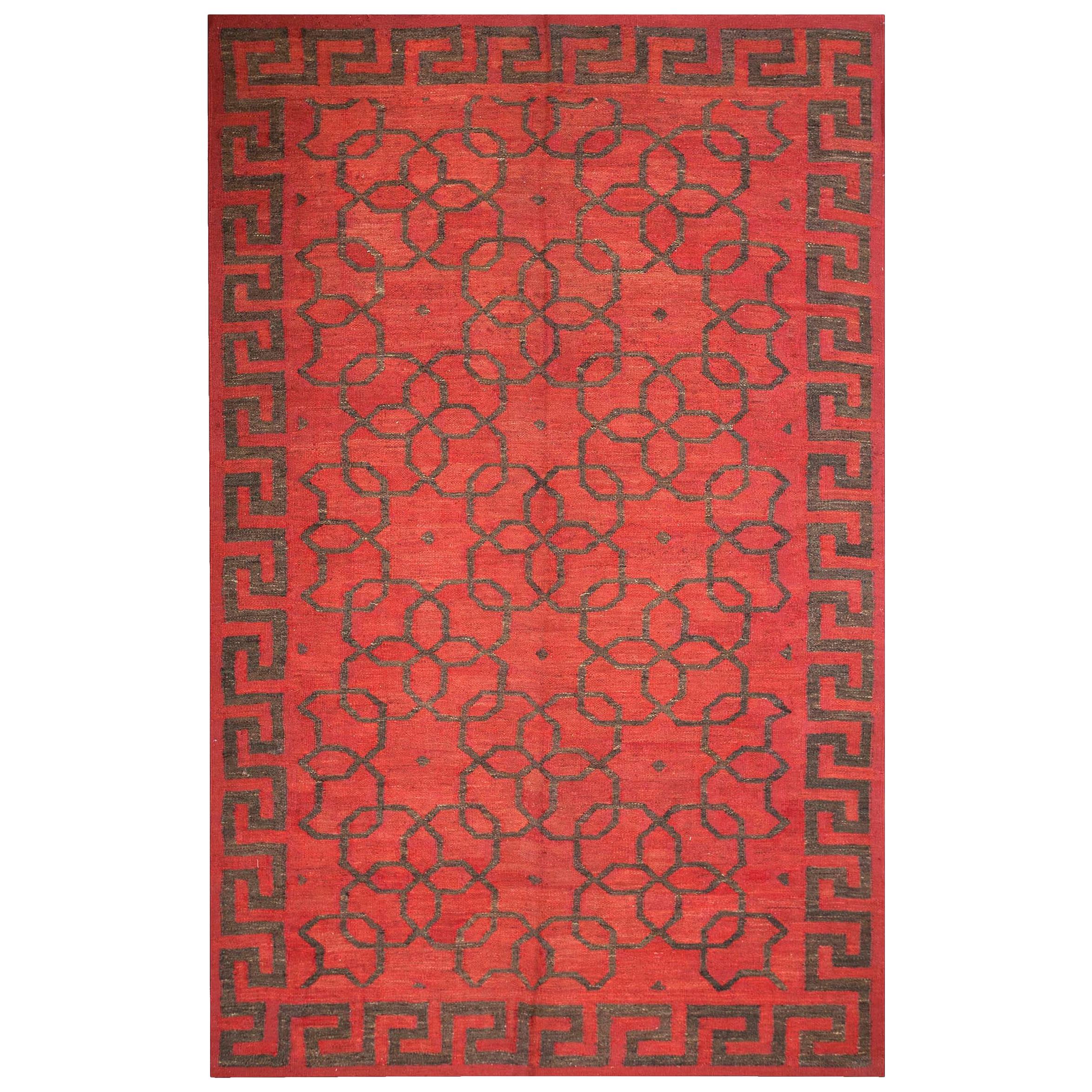 Indischer Dhurrie-Teppich aus Wolle des frühen 20. Jahrhunderts ( 7'3" x 11'8" - 222 x 355) im Angebot