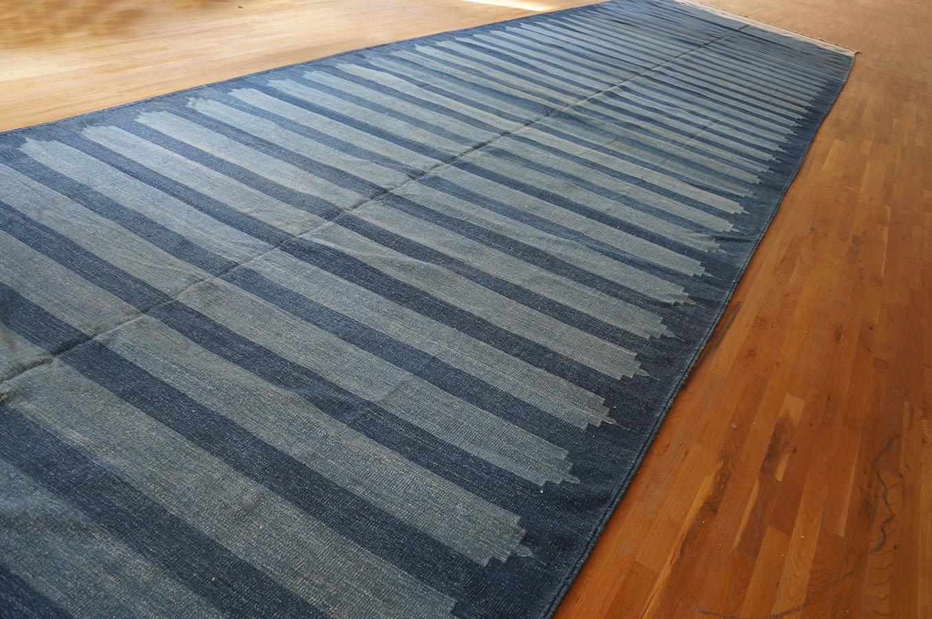 Hand-Woven 1930s Indian Cotton Dhurrie Carpet ( 8'2'' x 40'2