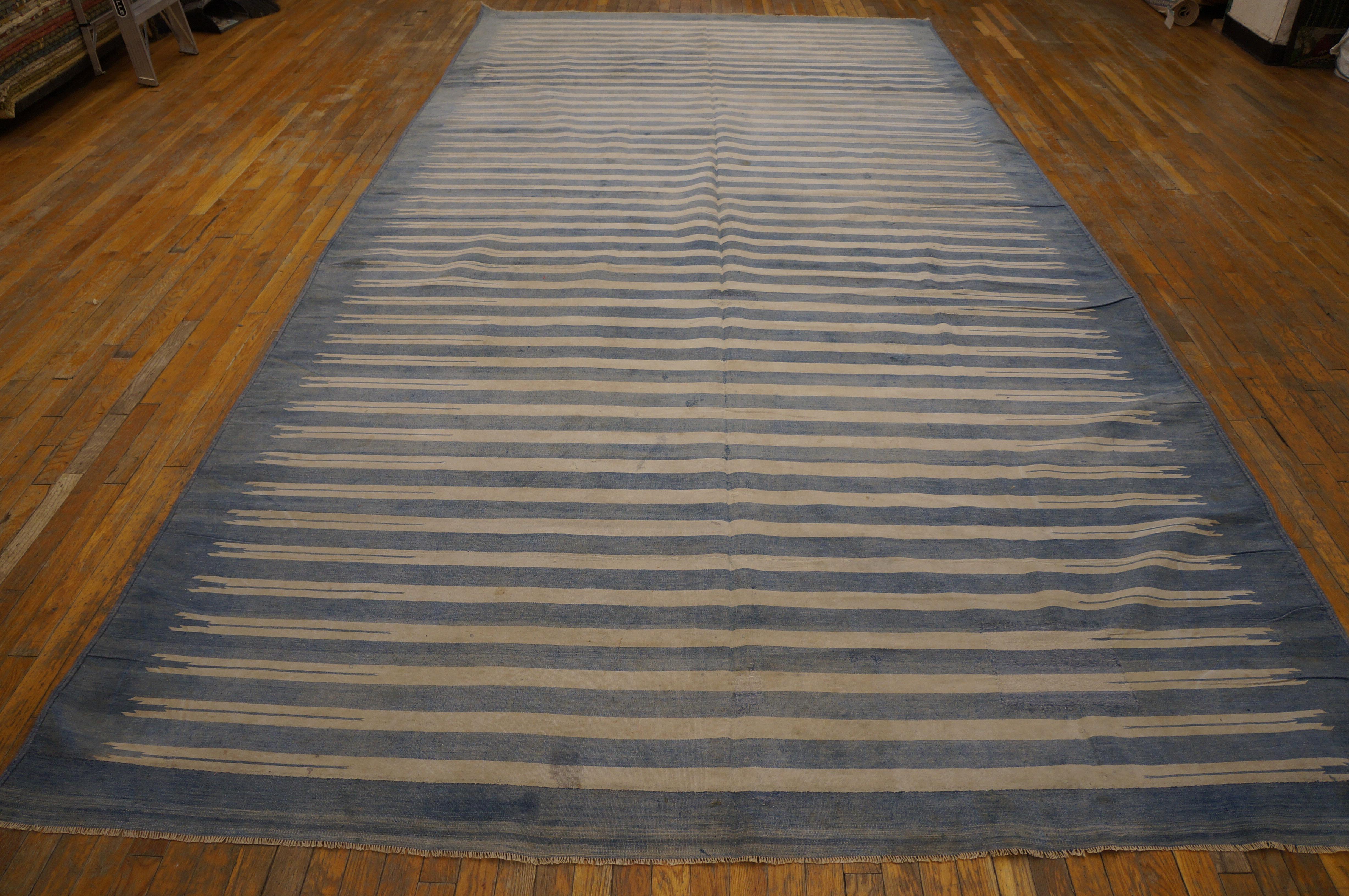 1930s Indian Cotton Dhurrie Carpet ( 8' x 16'4
