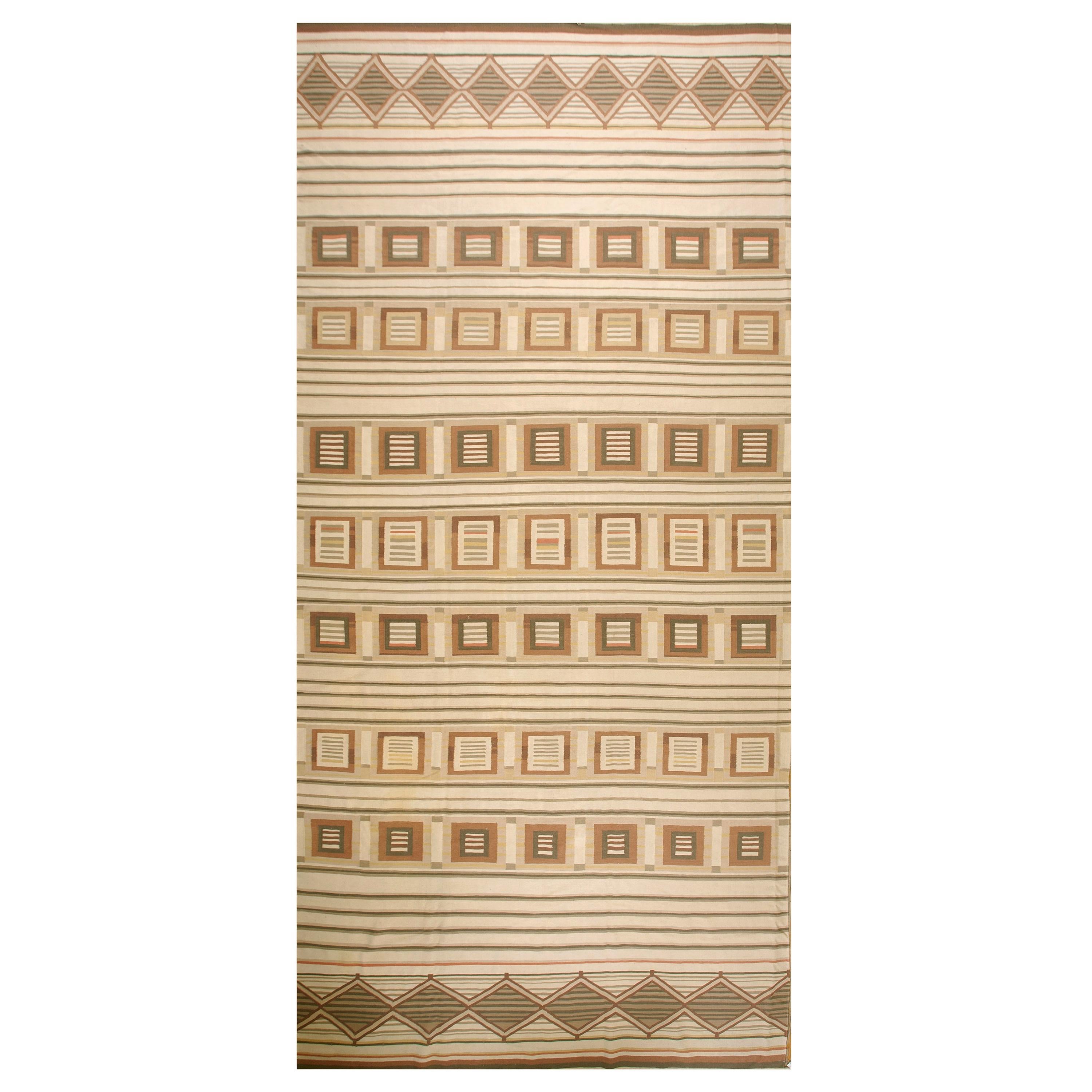 Antique Indian Dhurrie Rug 8' 10" x 19' 2"  For Sale