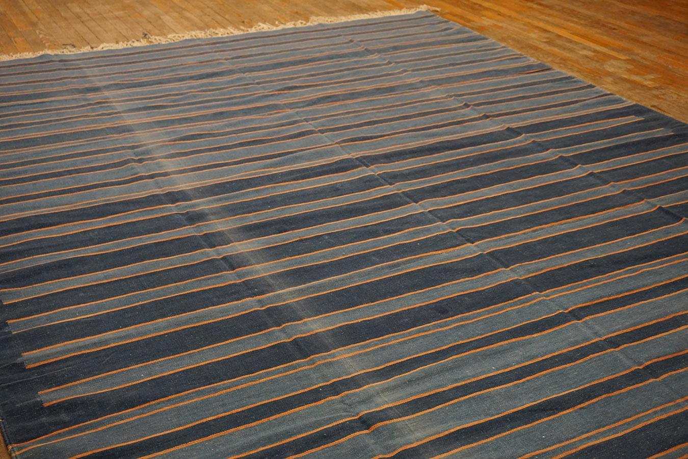 Indischer Dhurrie-Teppich aus Baumwolle des frühen 20. Jahrhunderts ( 8''2 x 11''2 - 248 x 340) (Mitte des 20. Jahrhunderts) im Angebot