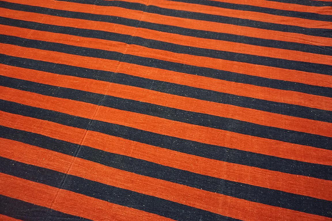 Mid-20th Century Early 20th Century Indian Cotton Dhurrie Carpet ( 9'6