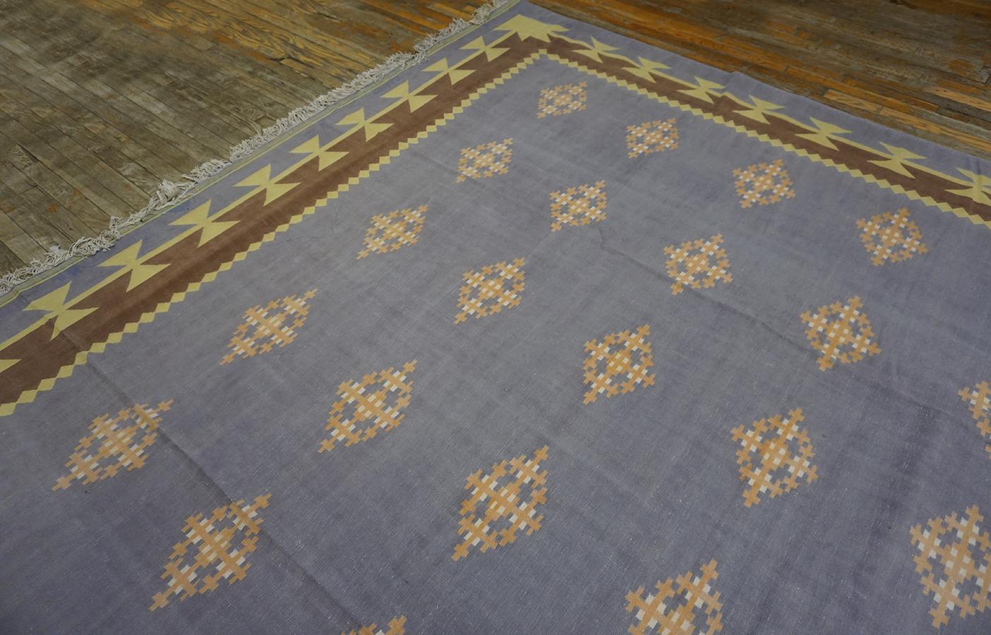1930s Indian Cotton Dhurrie Carpet ( 9'7'' x 15'7'' - 292  x 475 )  For Sale 6