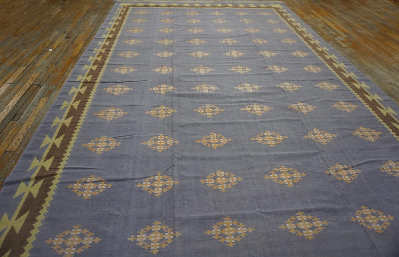 1930s Indian Cotton Dhurrie Carpet ( 9'7'' x 15'7'' - 292  x 475 )  For Sale 7