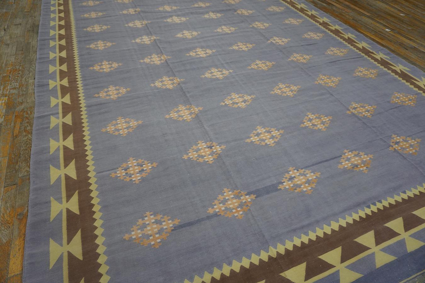 Mid-20th Century 1930s Indian Cotton Dhurrie Carpet ( 9'7'' x 15'7'' - 292  x 475 )  For Sale