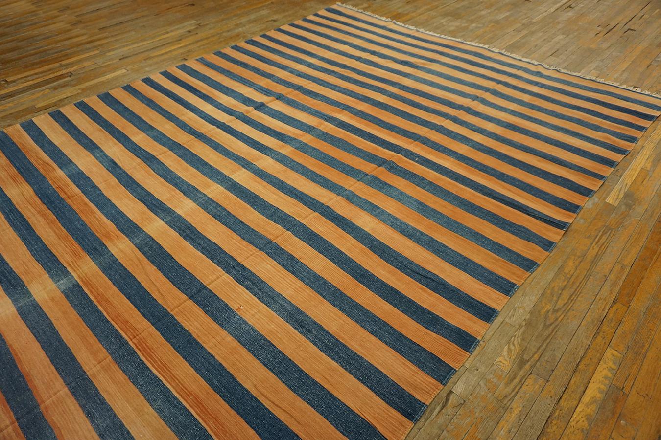 1920s Indian Cotton Dhurrie Carpet ( 9'7