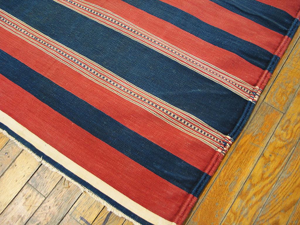 Hand-Woven Antique Indian Cotton Dhurrie Carpet