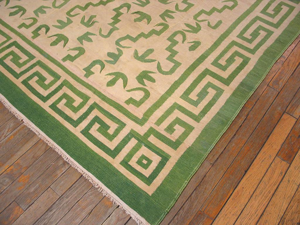 Hand-Woven Antique Indian Dhurrie Rug 7' 3