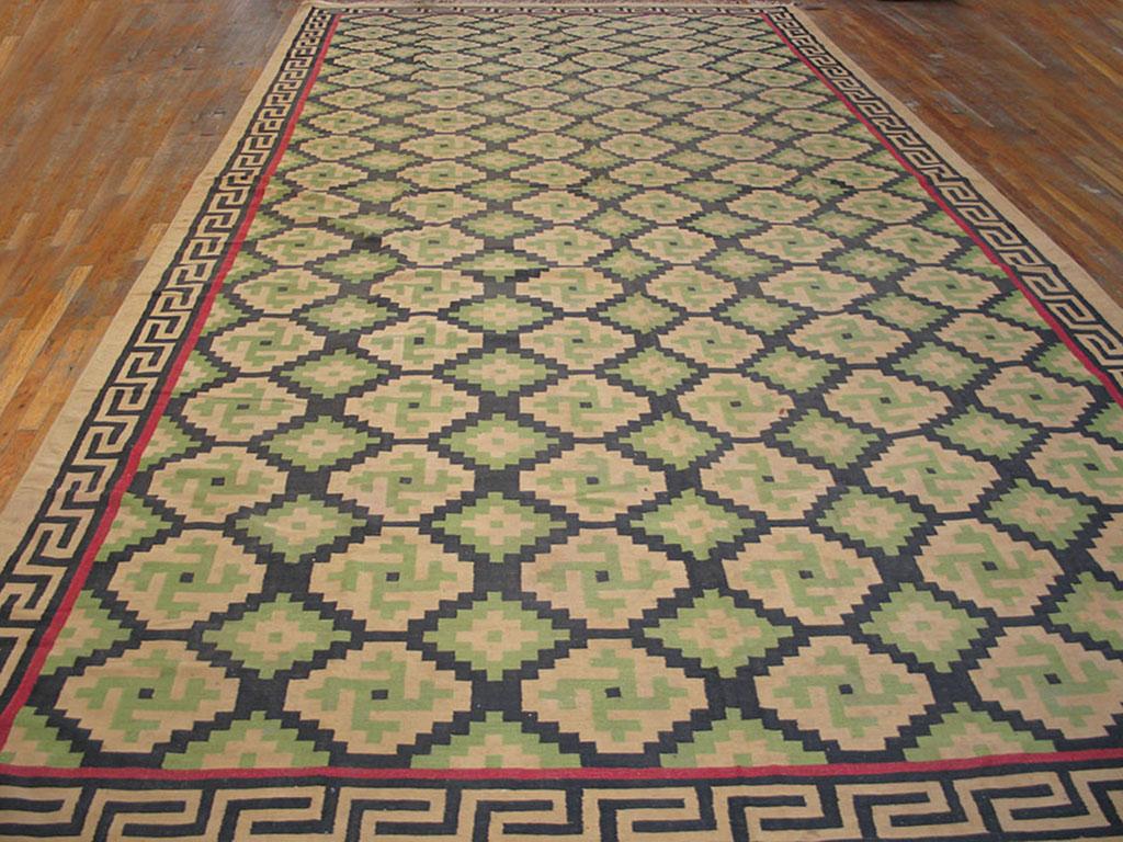 Hand-Woven Antique Indian Dhurrie Rug For Sale