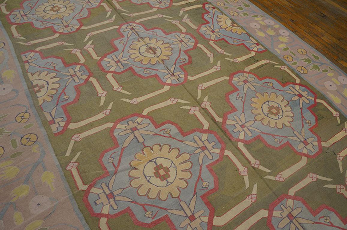 Indischer Dhurrie-Teppich aus Baumwolle des frühen 20. Jahrhunderts ( 6'8