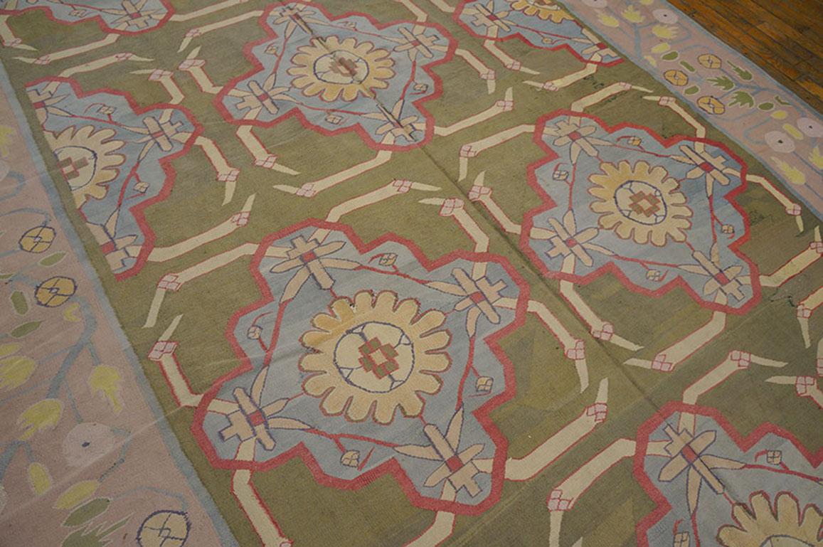 Indischer Dhurrie-Teppich aus Baumwolle des frühen 20. Jahrhunderts ( 6'8