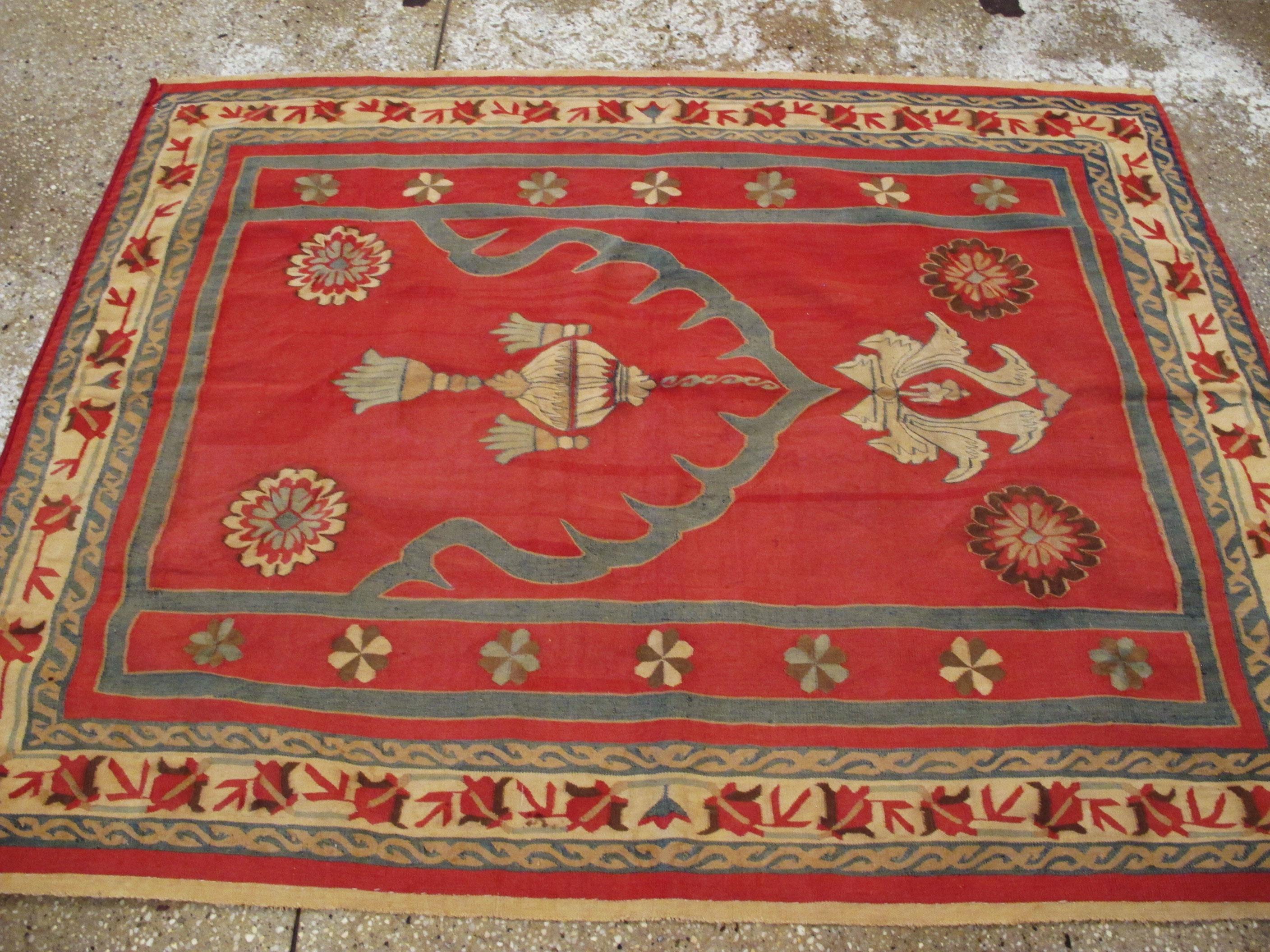 Cotton Antique Indian Dhurrie Rug For Sale