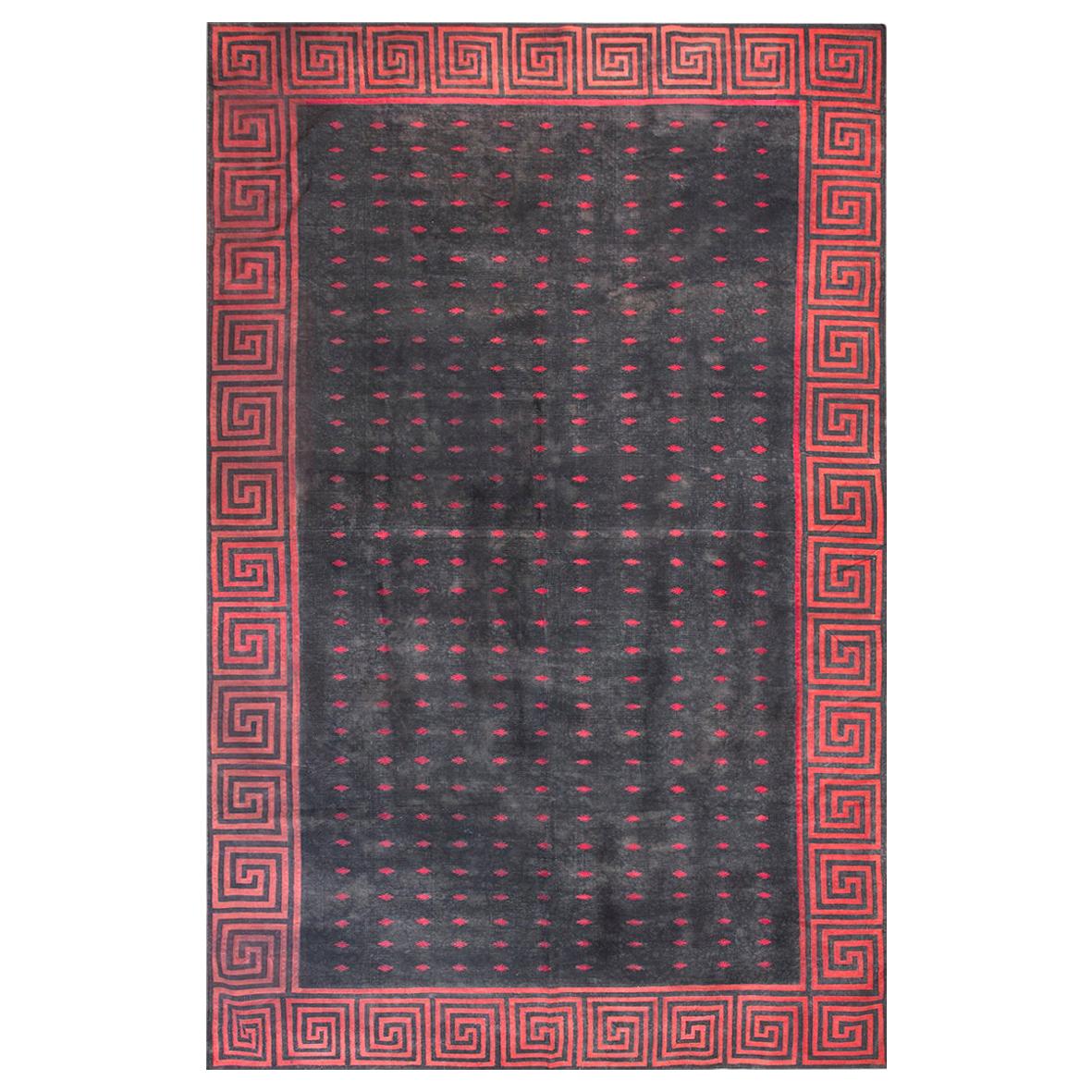 Tapis indien en coton Dhurrie du début du 20e siècle ( 8'3" X 12'9" - 252 X 388 )