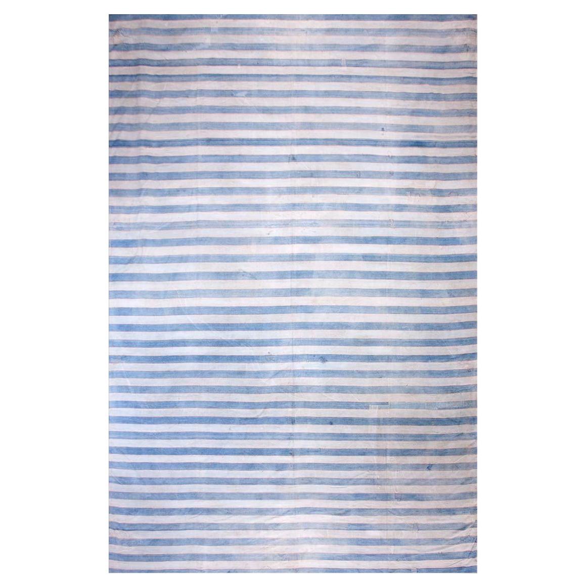 Tappeto Dhurrie in cotone indiano degli anni '30 ( 12' x 18' 6" - 365 x 564 cm )
