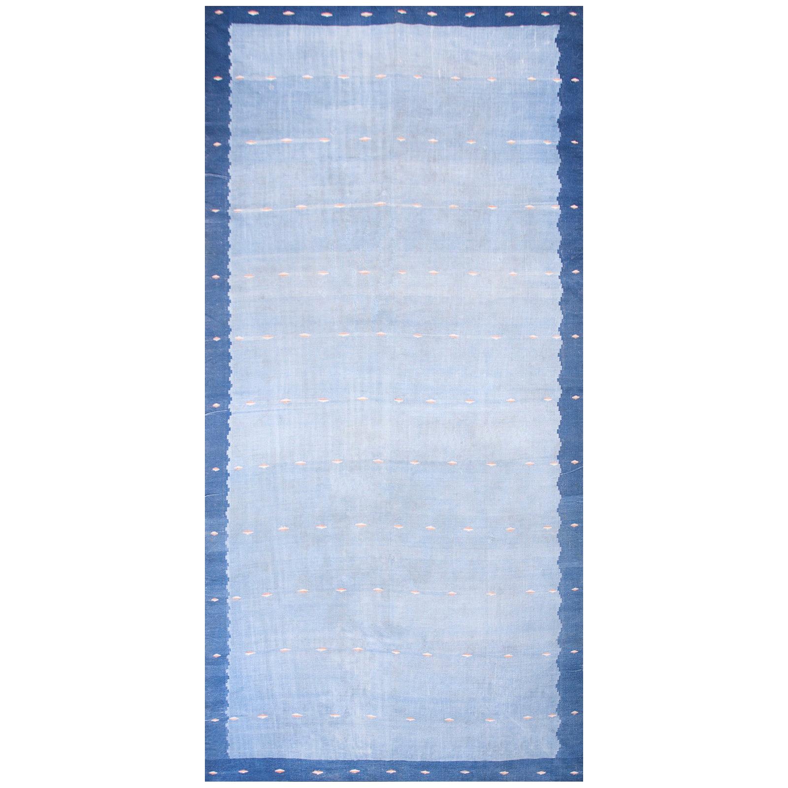 Mid 20th Century Indian Cotton Dhurrie Carpet ( 7' x 14'6" - 215 x 443 ) 