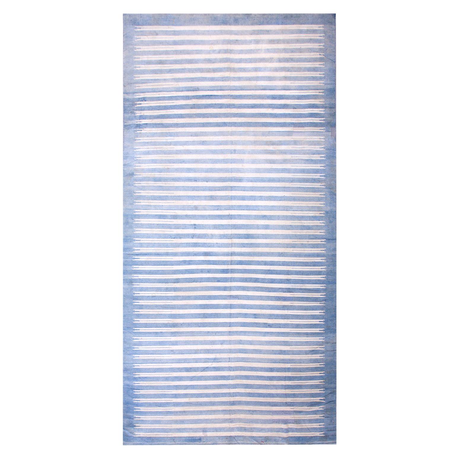 1930er Jahre Indischer Dhurrie-Teppich aus Baumwolle ( 8' x 16'4" - 245 x 498 )  im Angebot