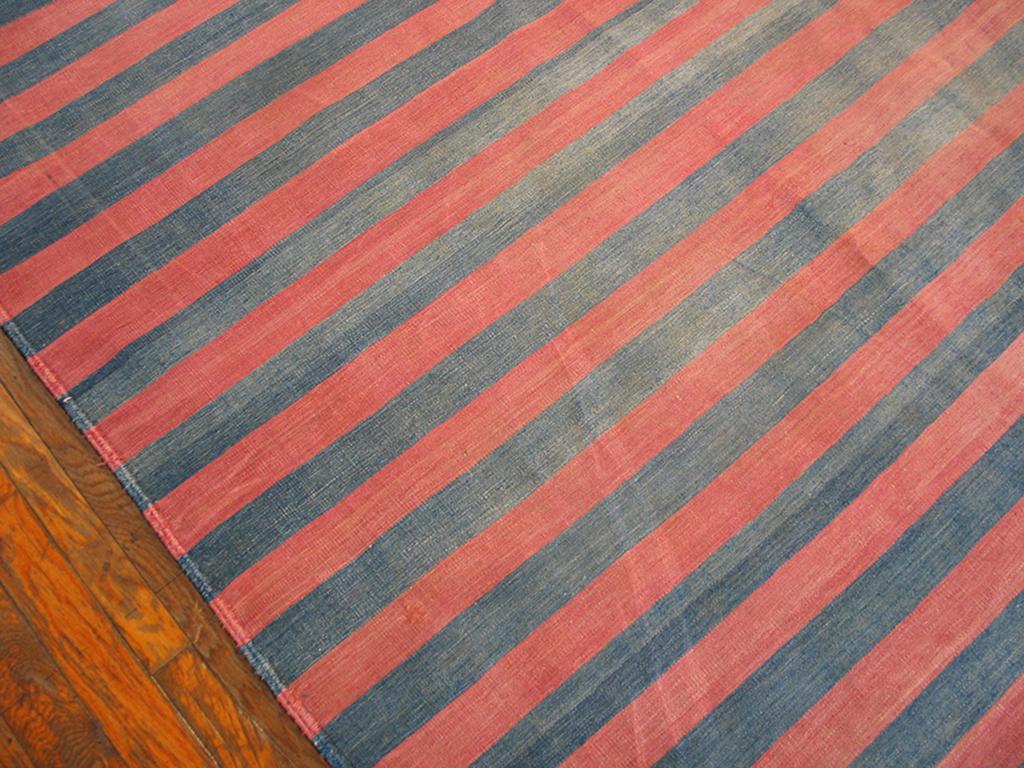 Indischer Dhurrie-Teppich aus Baumwolle des frühen 20. Jahrhunderts ( 9'4