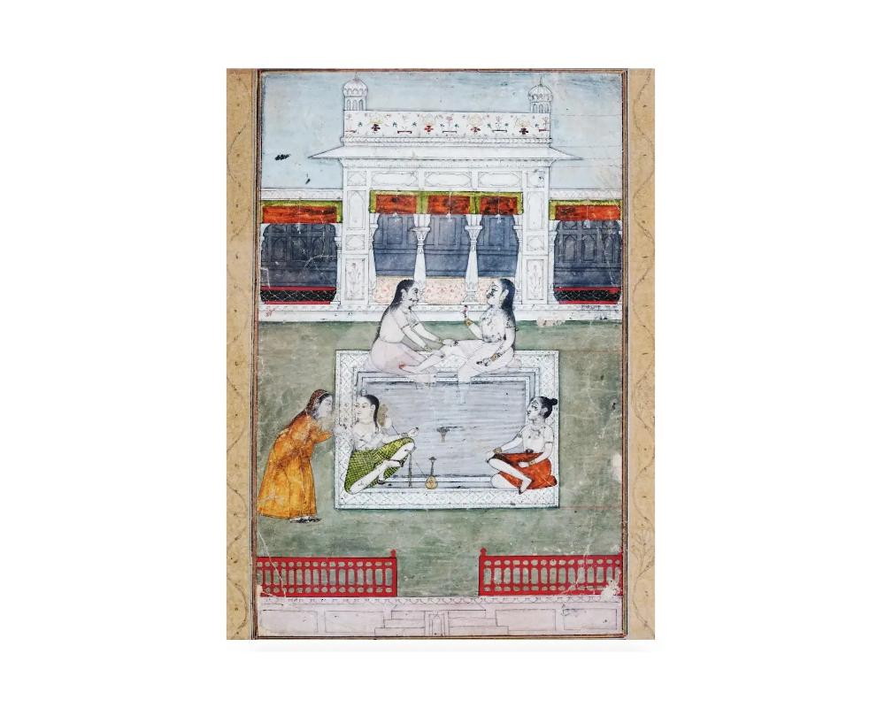 Iraqi Antique Indian Early Mughal Miniature Painting For Sale