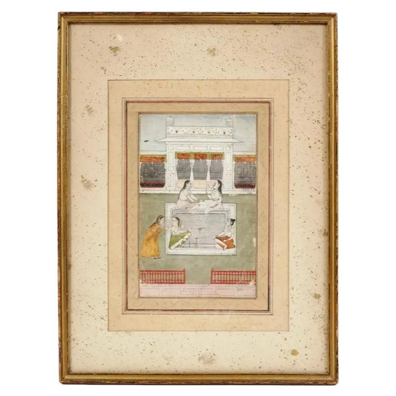 Antique Indian Early Mughal Miniature Painting For Sale