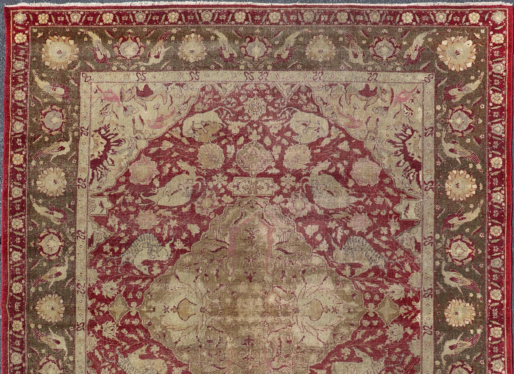 Antique Indian Finely Woven rug of Mughal Empire   5'11 x 7'7 For Sale 3