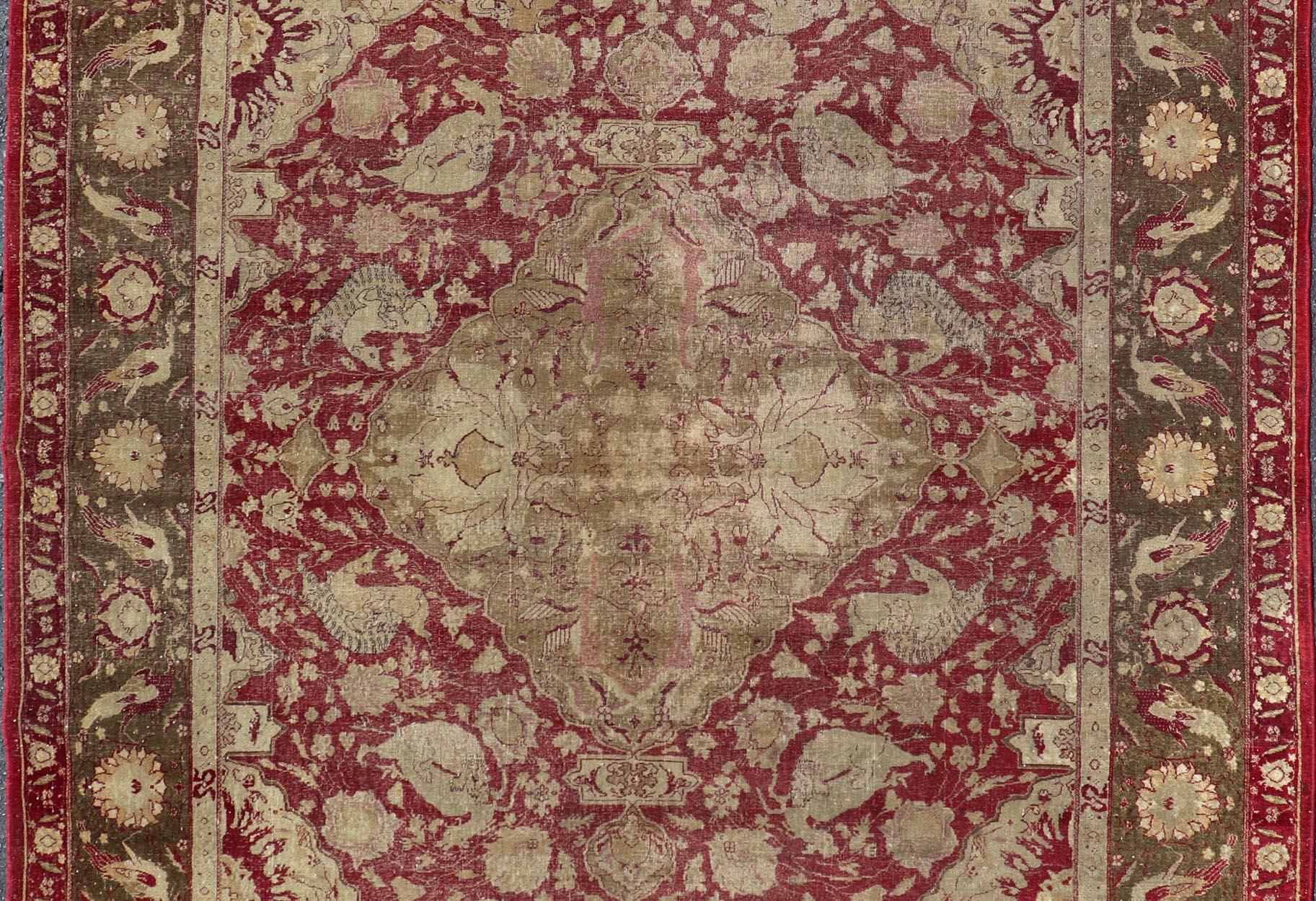 Antique Indian Finely Woven rug of Mughal Empire   5'11 x 7'7 For Sale 4