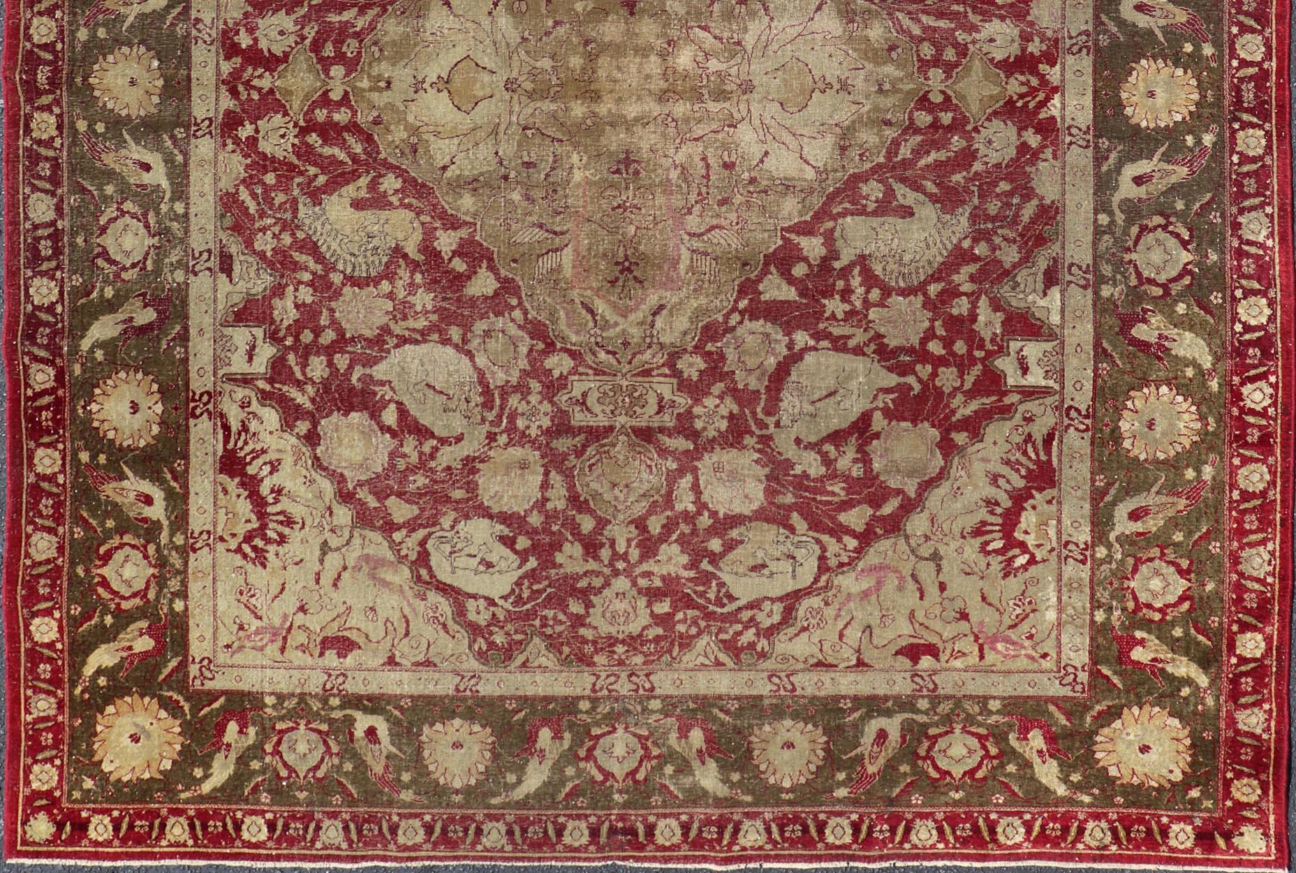 Antique Indian Finely Woven rug of Mughal Empire   5'11 x 7'7 For Sale 5