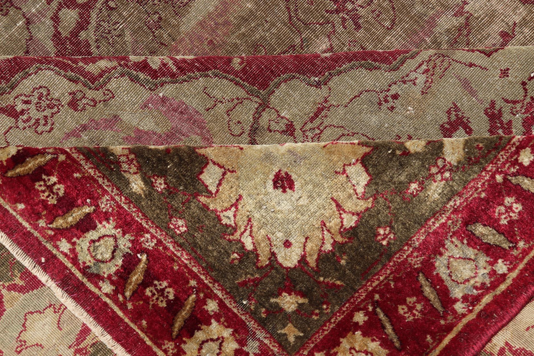 Antique Indian Finely Woven rug of Mughal Empire   5'11 x 7'7 For Sale 7