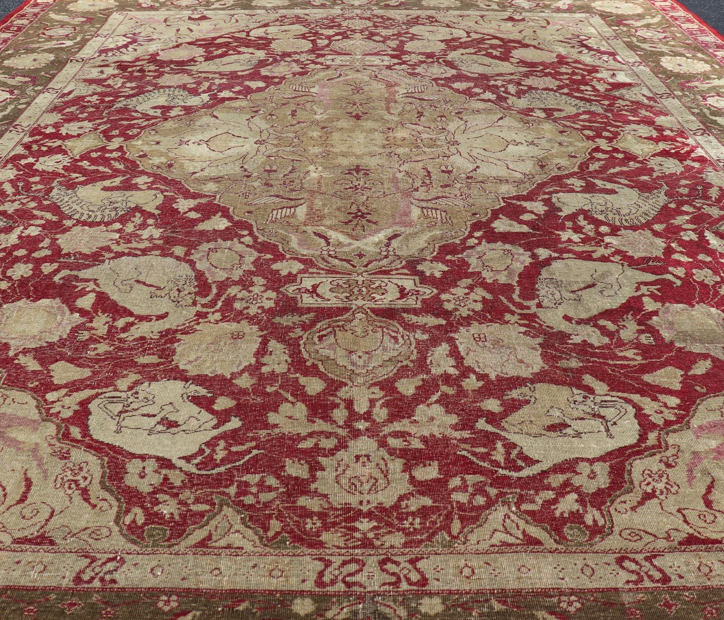 Agra Antique Indian Finely Woven rug of Mughal Empire   5'11 x 7'7 For Sale