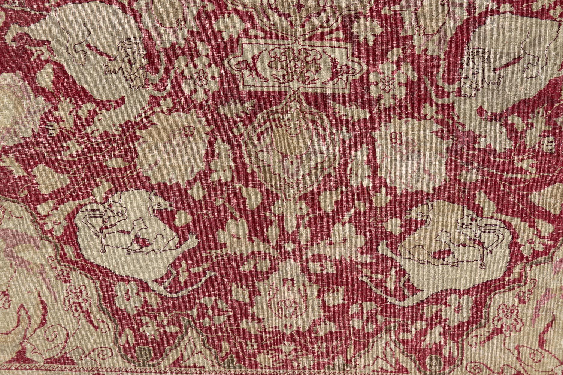 18th Century Antique Indian Finely Woven rug of Mughal Empire   5'11 x 7'7 For Sale