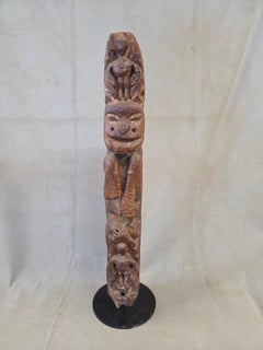 Antique Indian Hand Carved Naga Architectural Remnant on a Custom Metal Stand