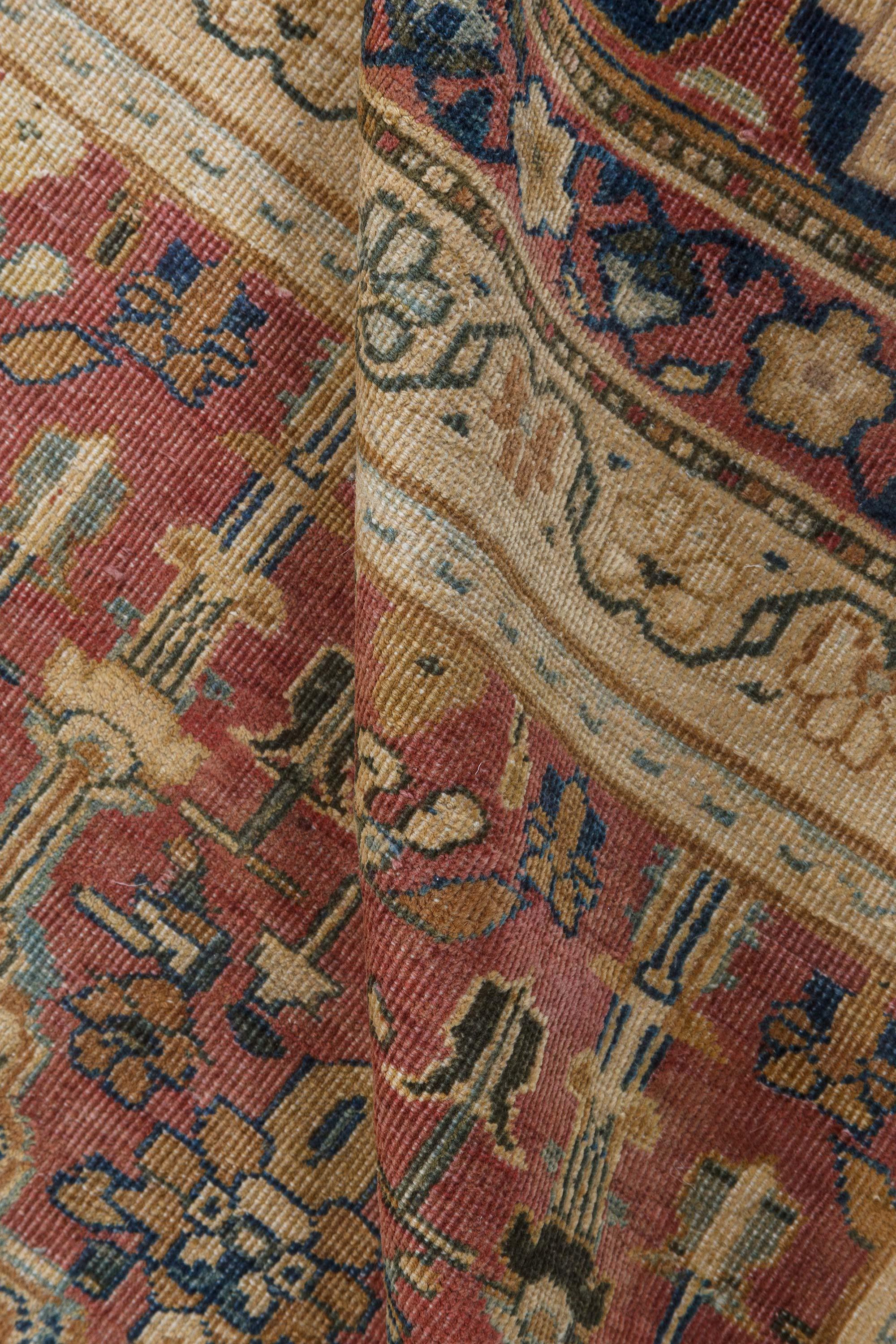 Antique Indian handmade carpet
Size: 12'2