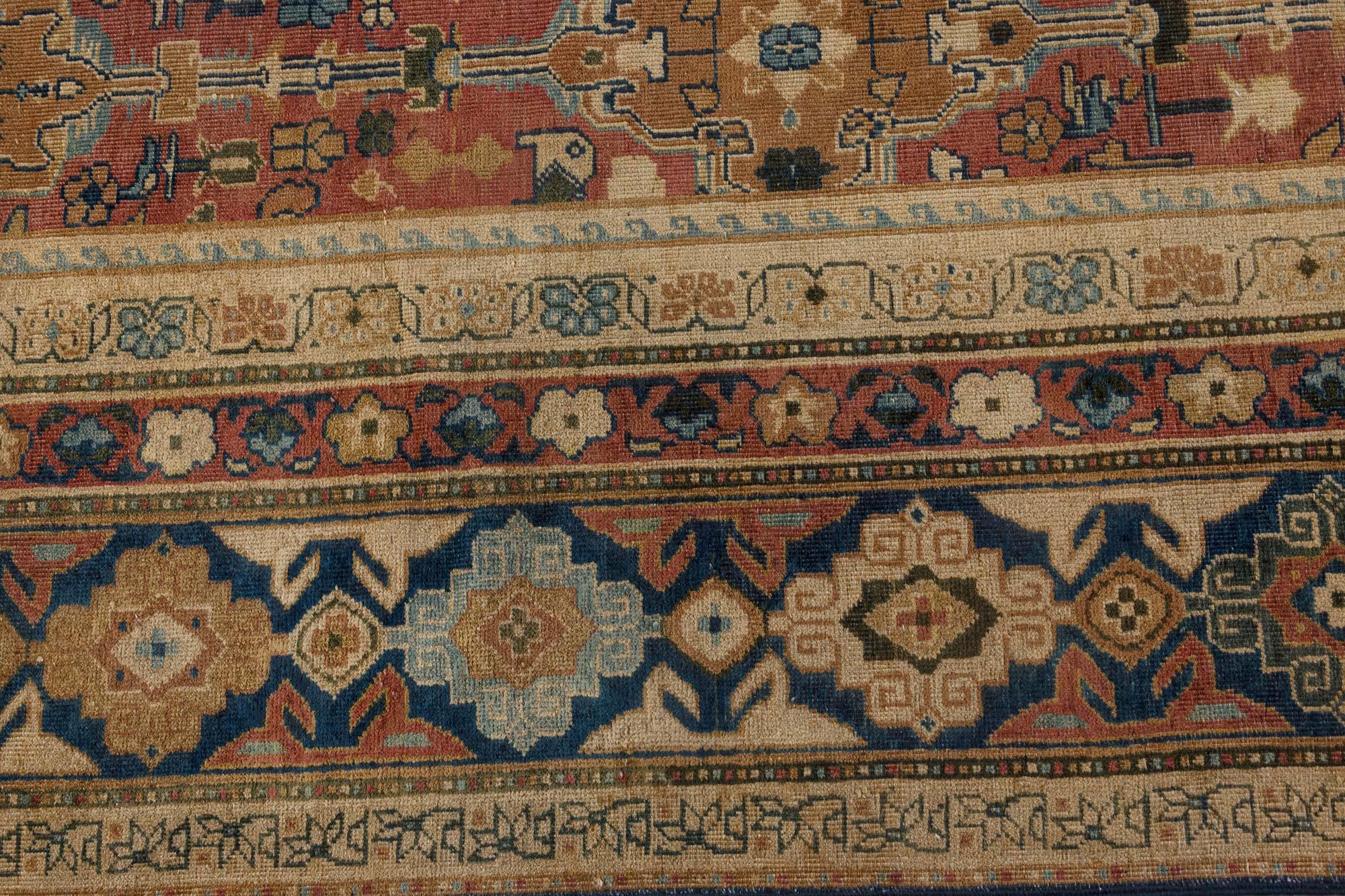 Antique Indian Handmade Carpet For Sale 1