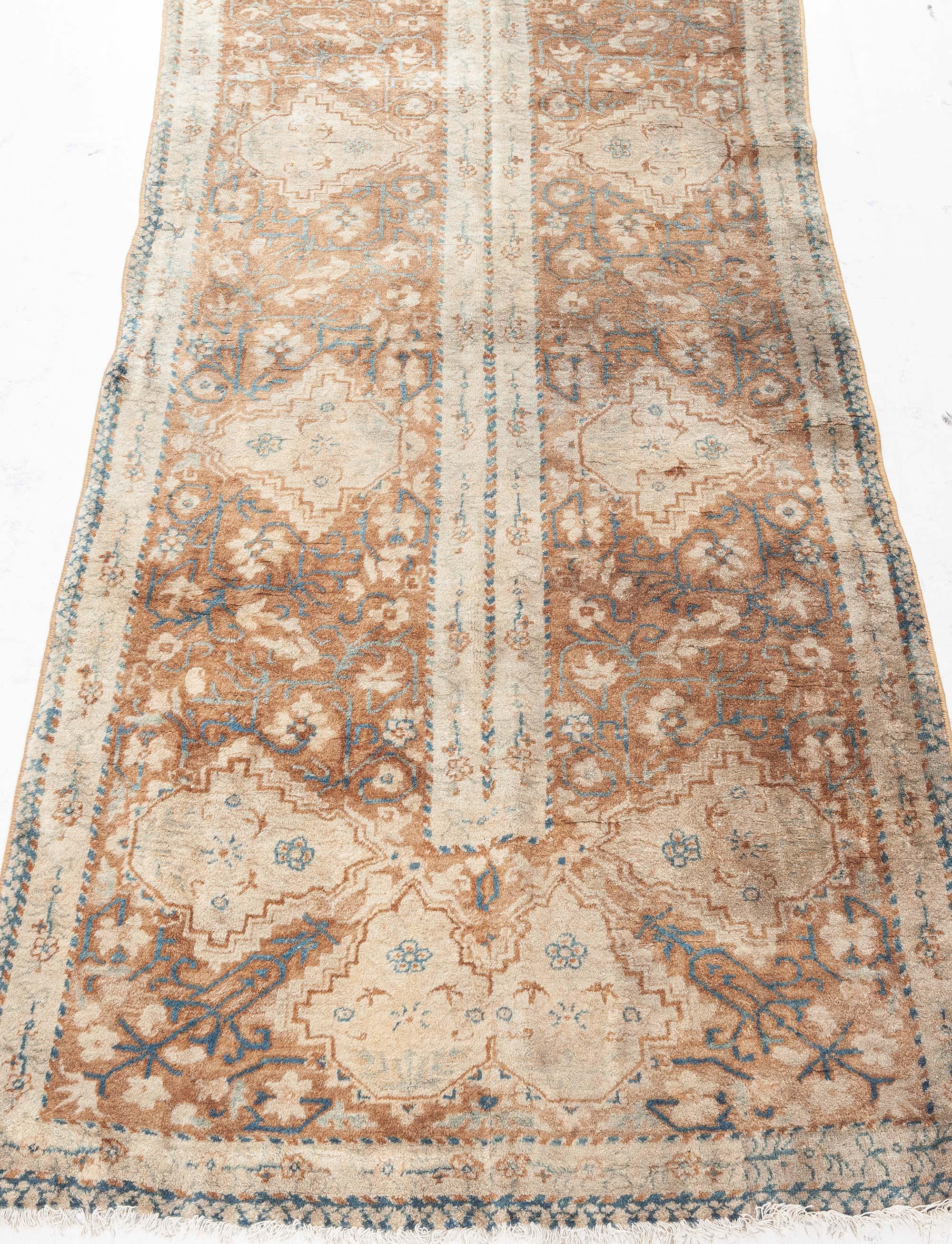 Antique Indian Handmade Wool Fragment Runner In Good Condition For Sale In New York, NY