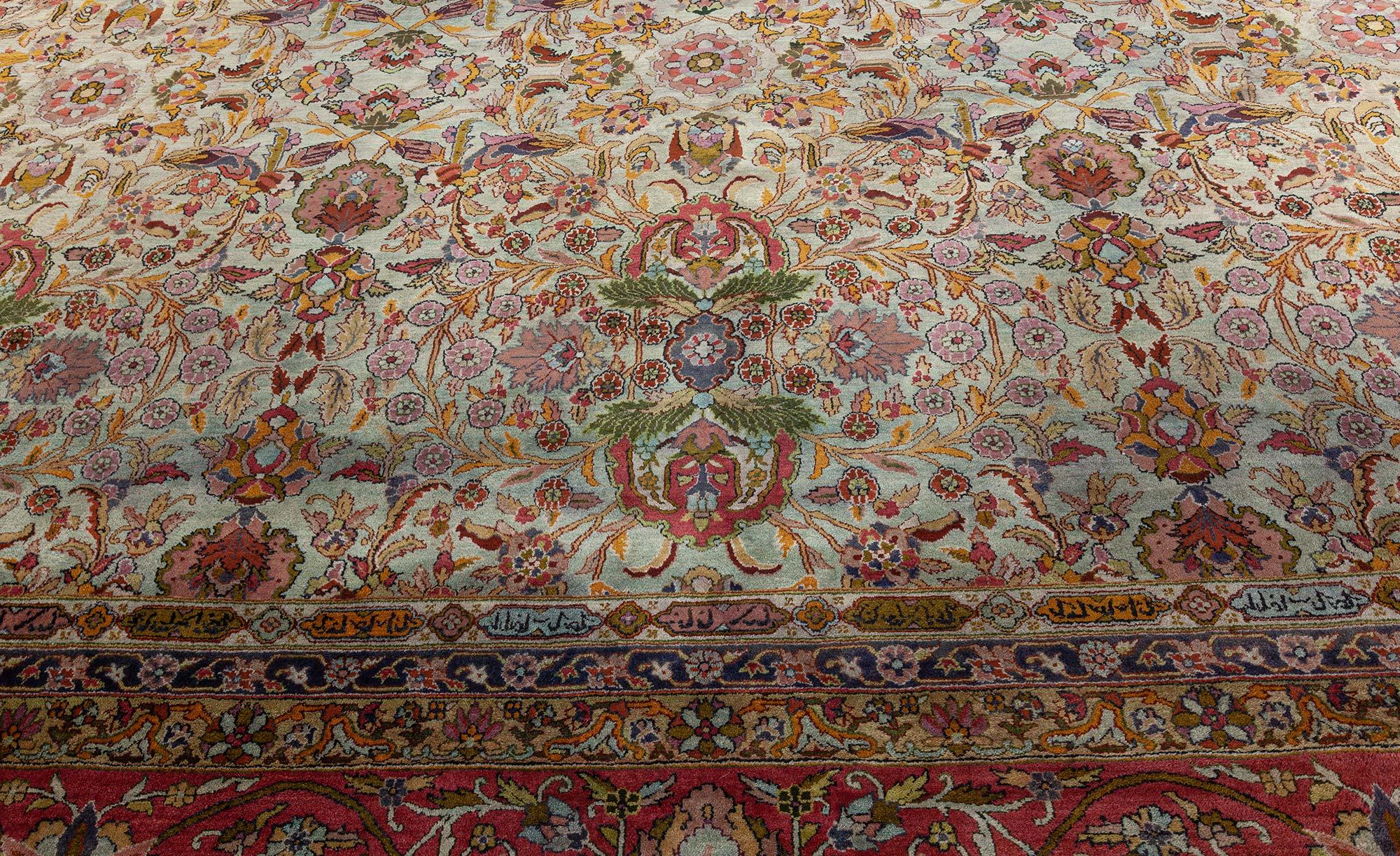 20th Century Antique Indian Handmade Wool Rug For Sale