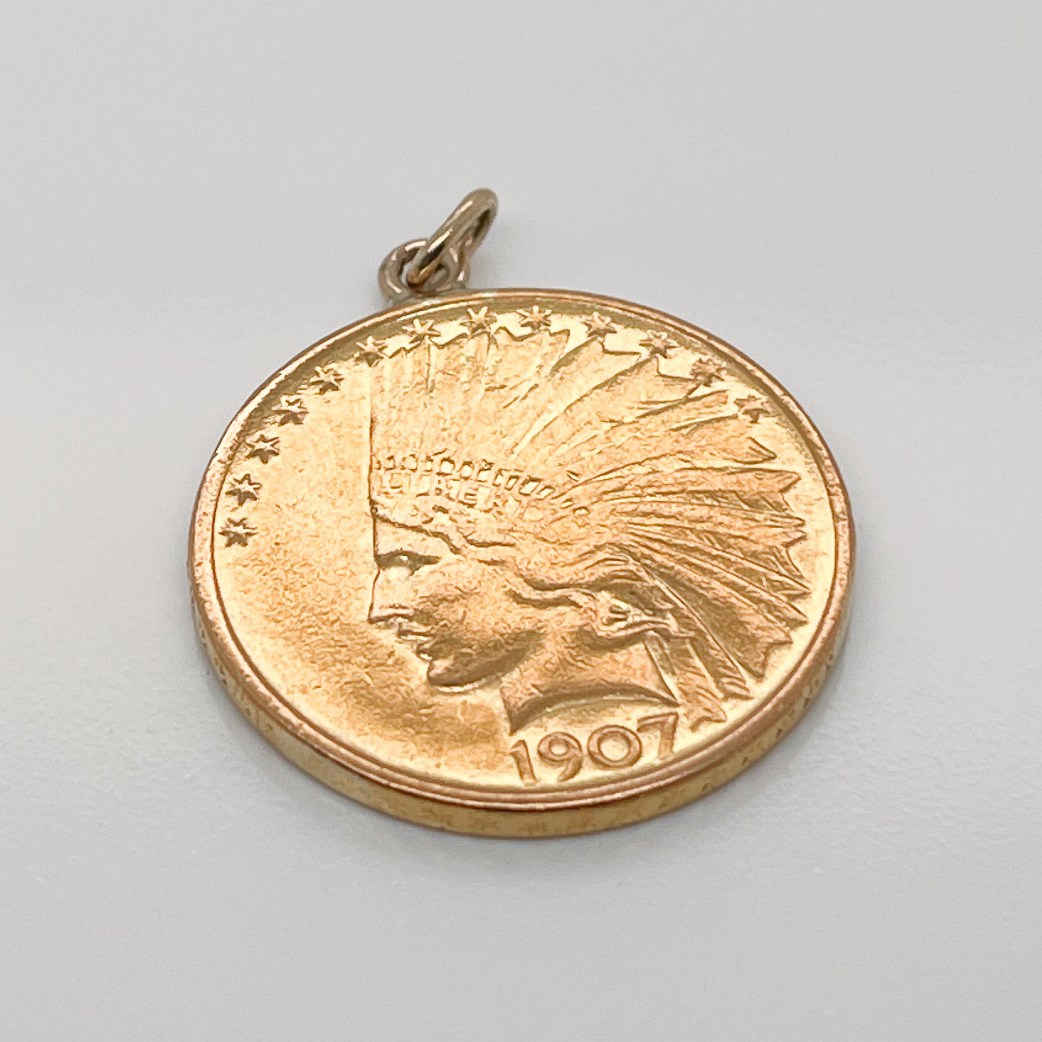 1907 indian head ring 18k gold