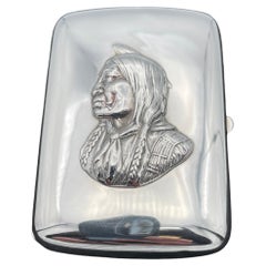 Antique Indian Head Sterling Silver Case