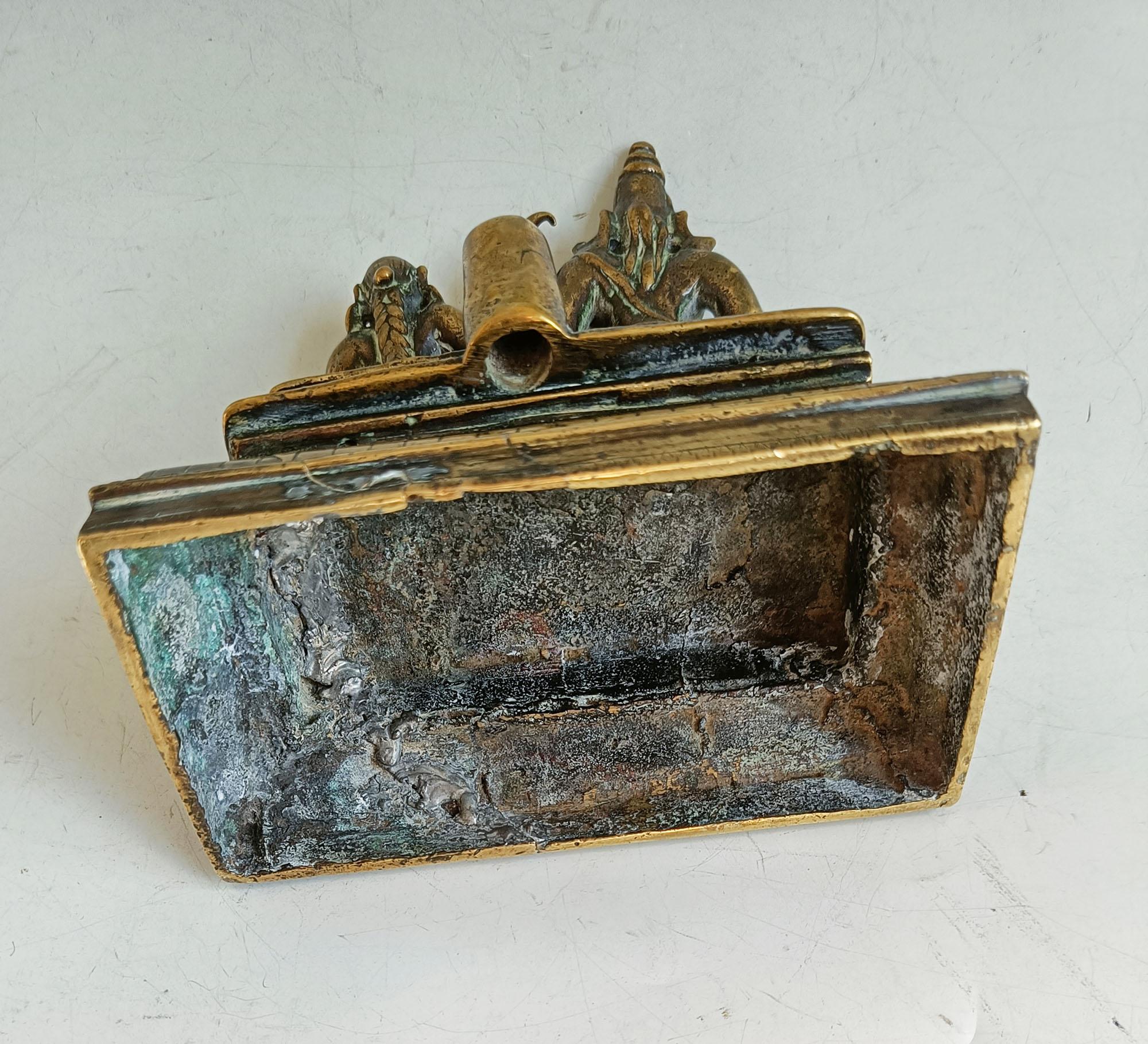 Fino al XVIII secolo Antica figura indiana indù in bronzo Shiva Parvati 18° C. Antiquariato asiatico in vendita