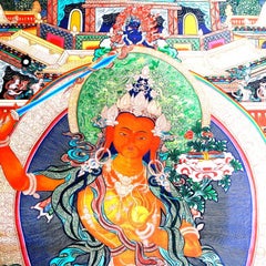 Antique Indian Hindu Shiva Thangka Watercolor, 19th Century