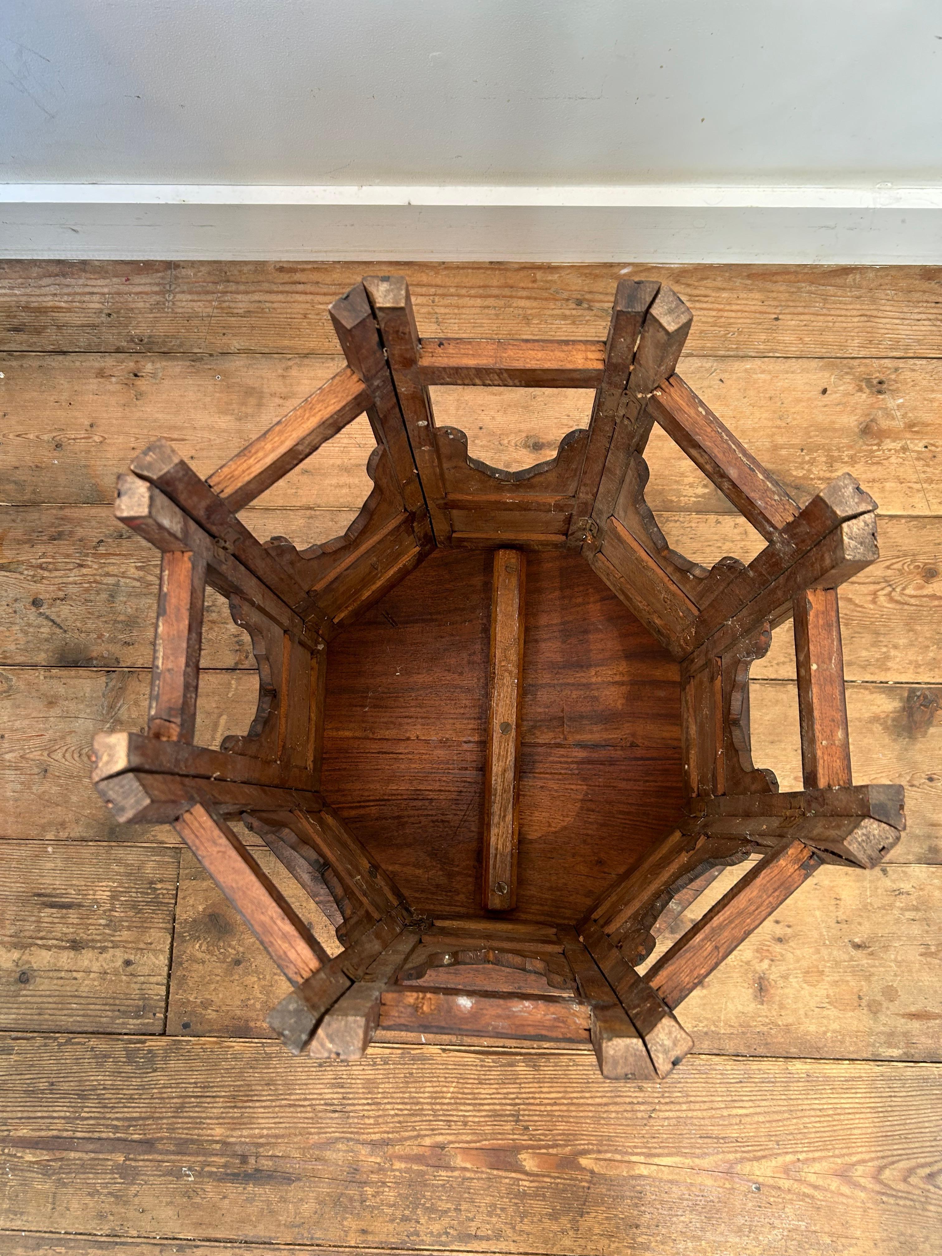 Antique Indian Hoshiarpur Brass inlaid Table 1