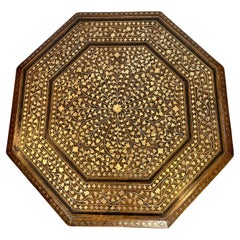 Antique Indian Hoshiarpur Brass inlaid Table